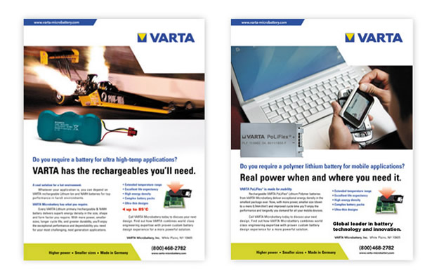 Varta Microbattery Inc ad campaign image